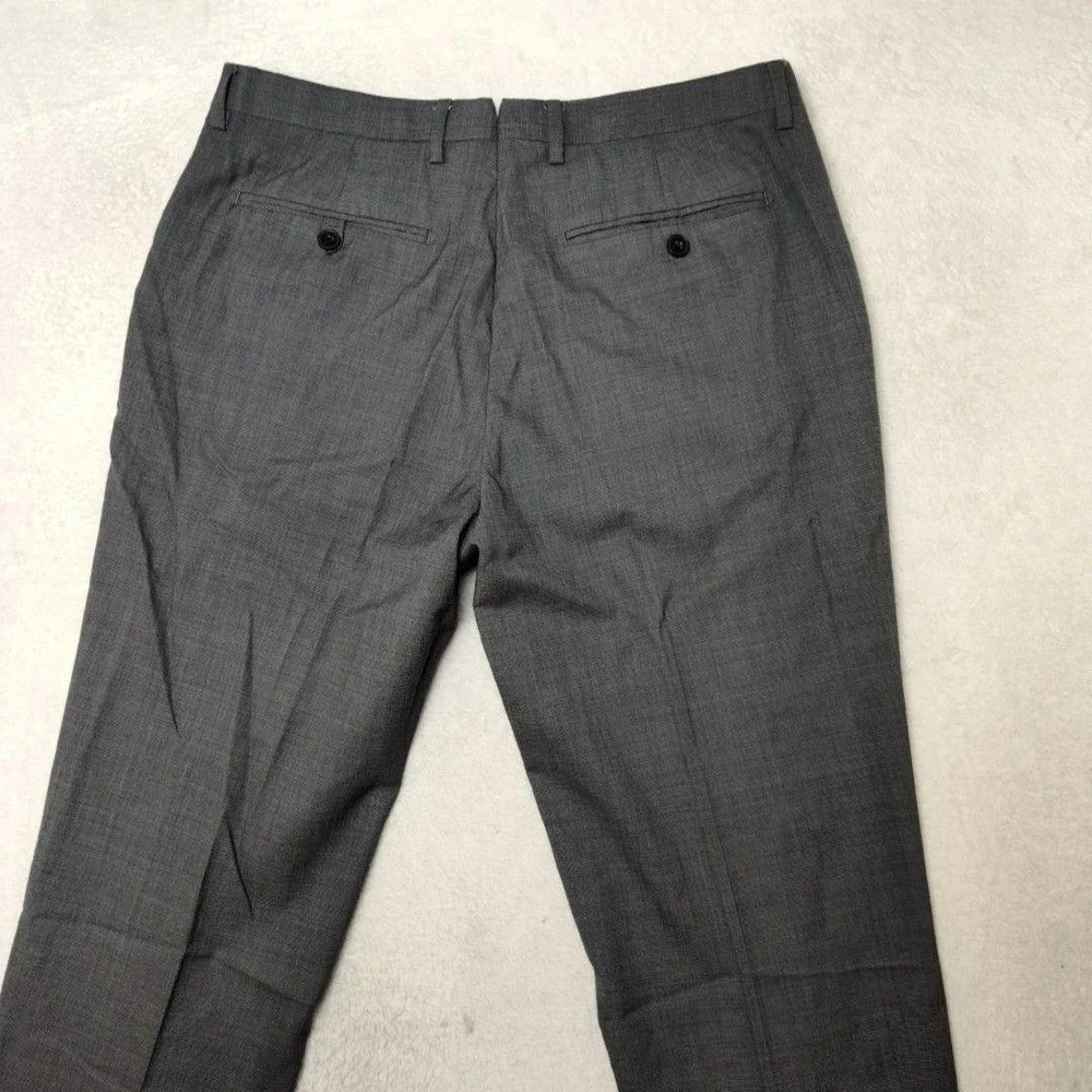 Banana Republic Pants Mens 32x32 Gray Flat Marzotto Wool Tweed Dress Slacks Suit